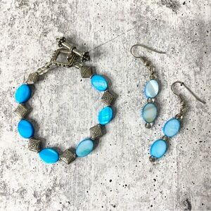 Beaded Bracelet and Earrings Set
